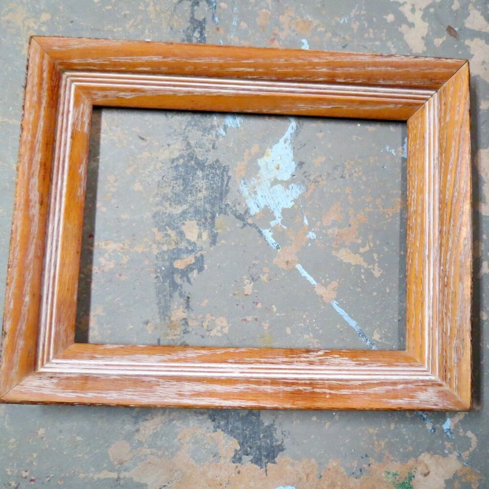 Vintage Wood Picture Frame Carved Farmhouse